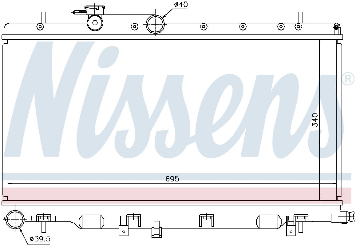 Nissens Radiator  top view frsport 67708