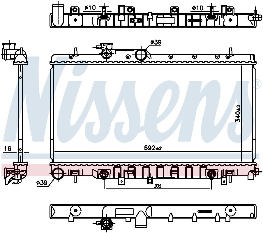 Nissens Radiator  top view frsport 67711