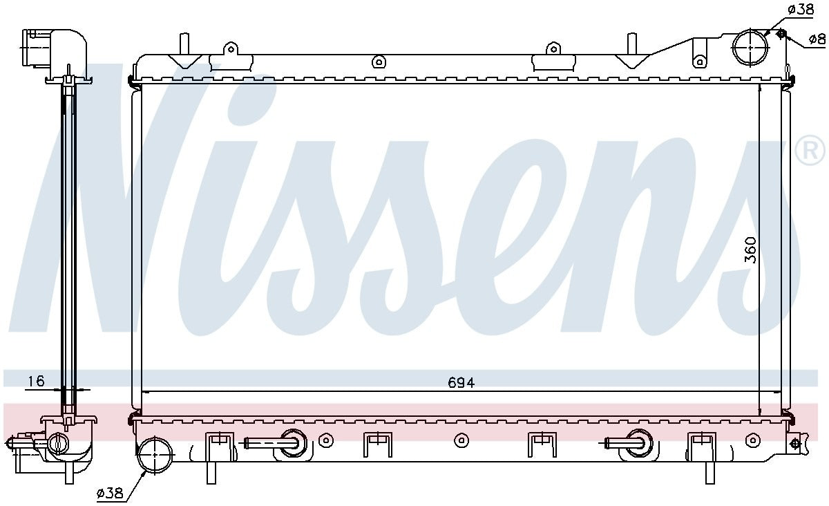 Nissens Radiator  top view frsport 67712