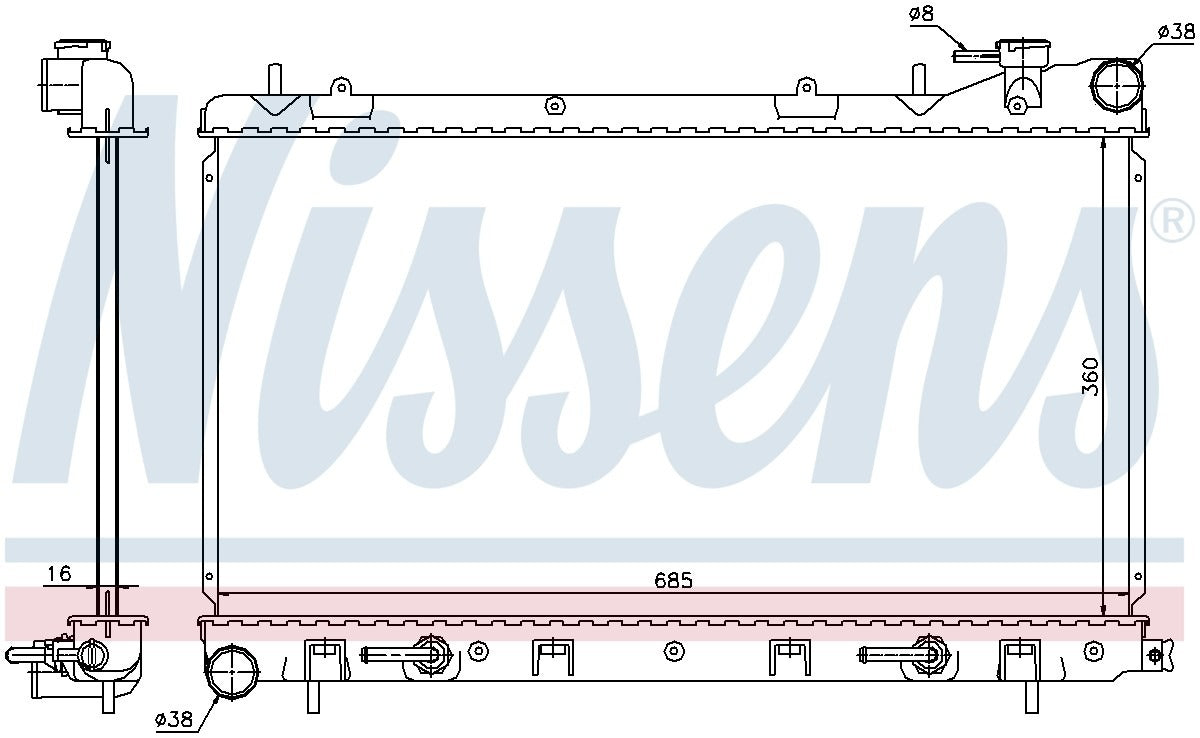 Nissens Radiator  top view frsport 67715