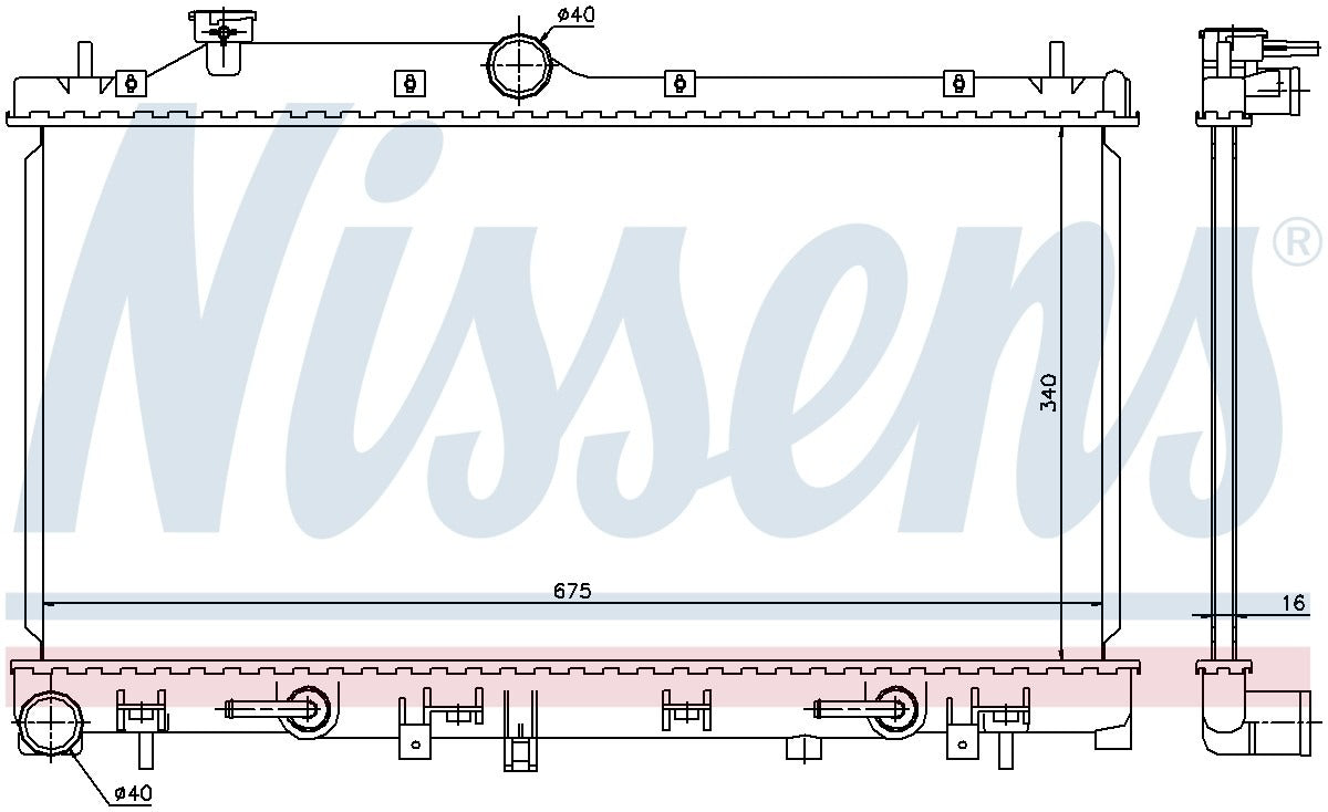 Nissens Radiator  top view frsport 67720