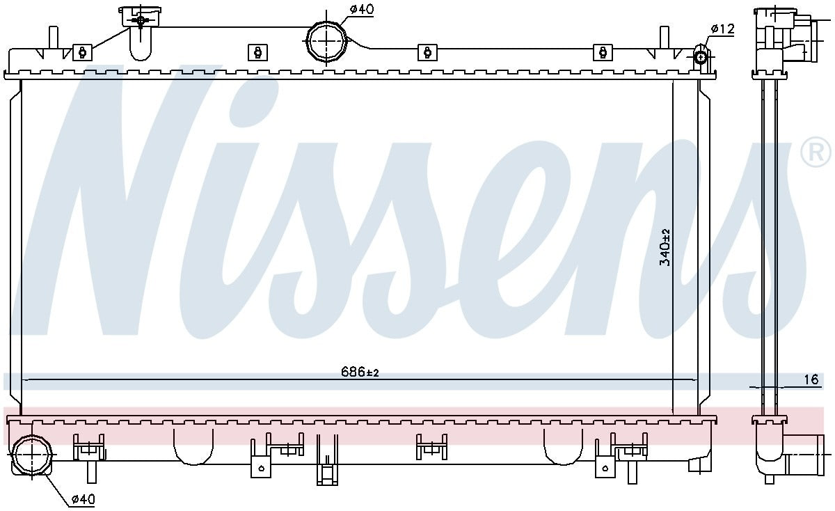 Nissens Radiator  top view frsport 67724