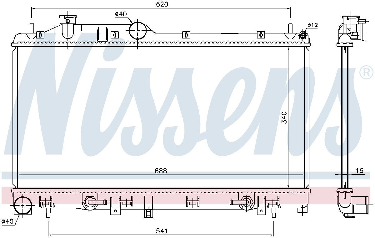 Nissens Radiator  top view frsport 67725