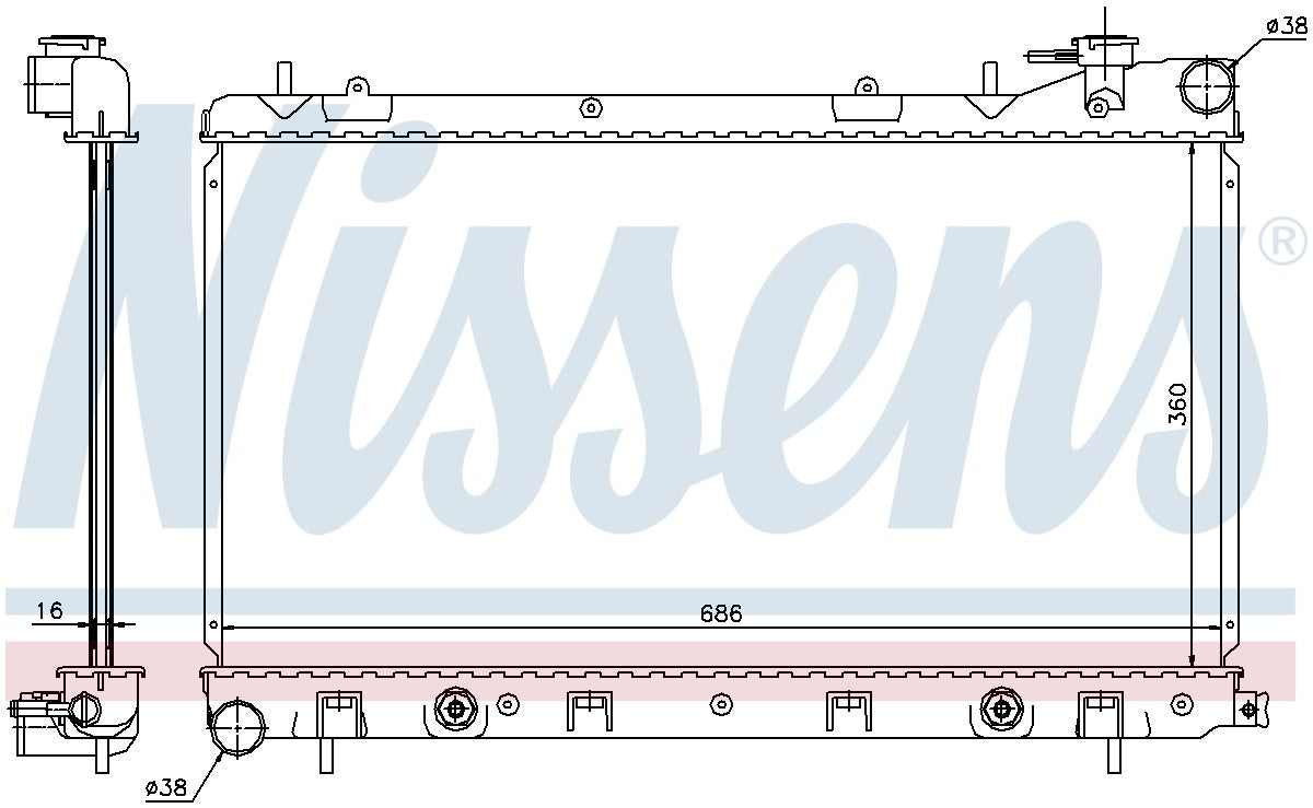 Nissens Radiator  top view frsport 67728