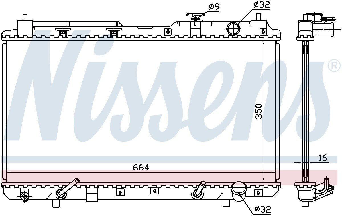 Nissens Radiator  top view frsport 681021