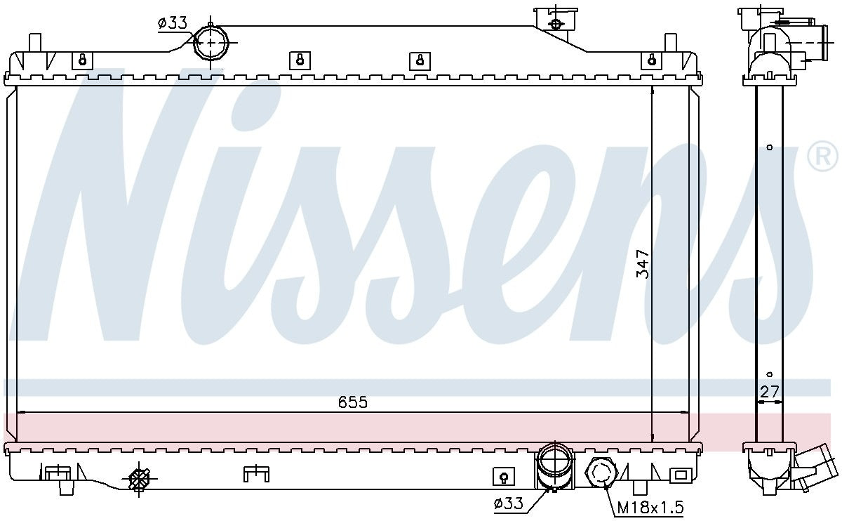 Nissens Radiator  top view frsport 68114