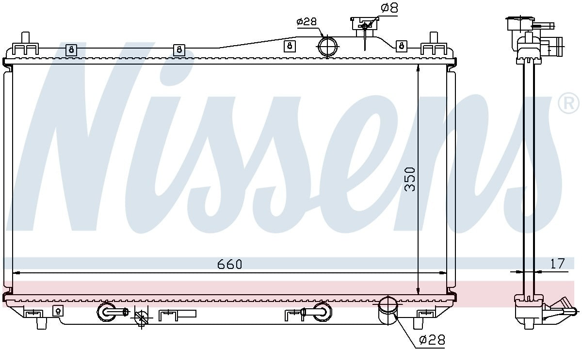 Nissens Radiator  top view frsport 68115