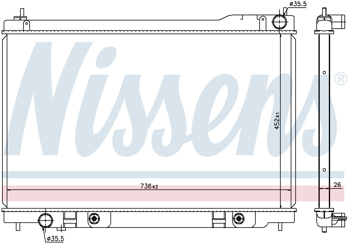 Nissens Radiator  top view frsport 68118