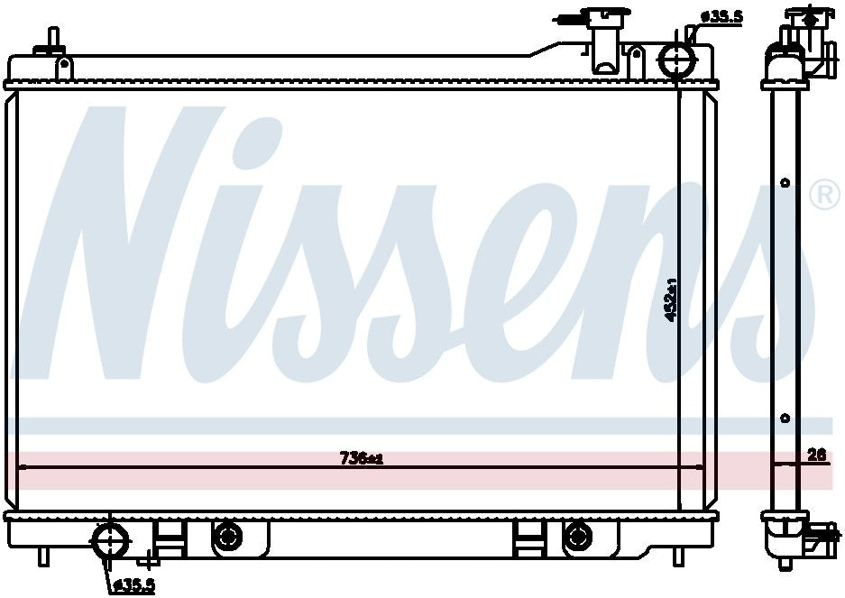 Nissens Radiator  top view frsport 68119