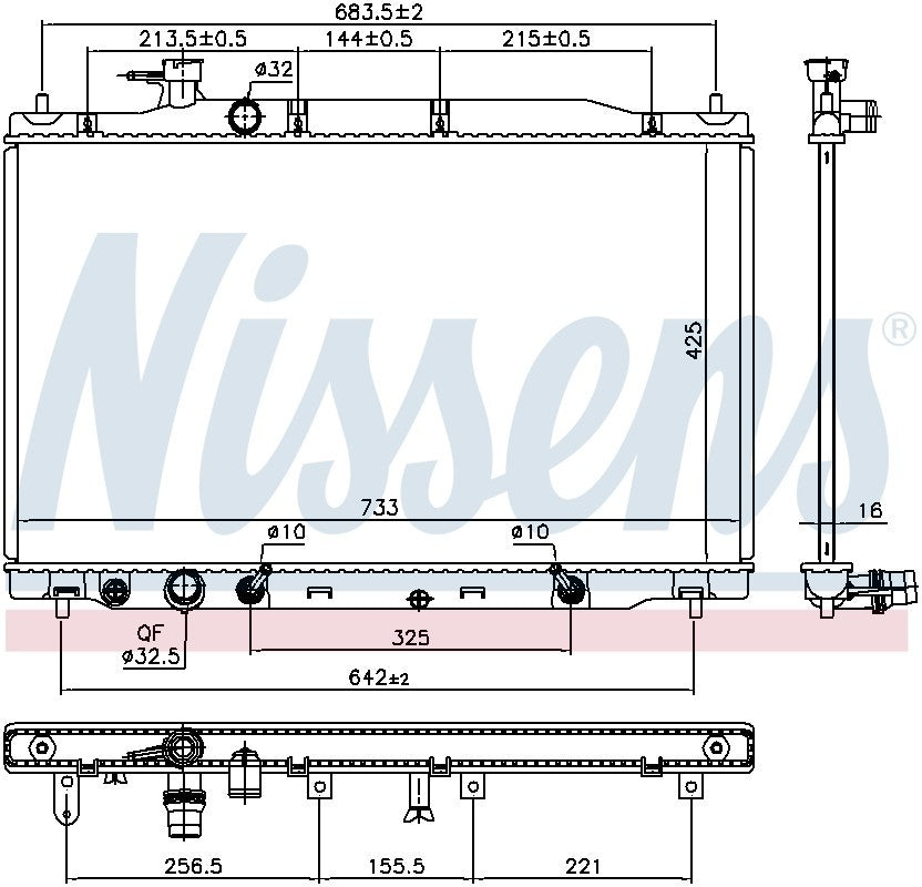 Nissens Radiator  top view frsport 681407