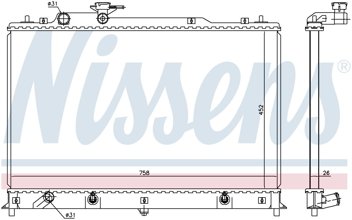 Nissens Radiator  top view frsport 68524