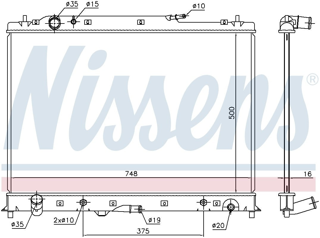 Nissens Radiator  top view frsport 68525