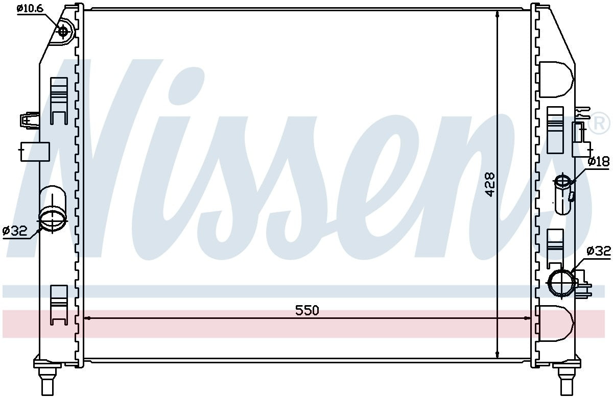 Nissens Radiator  top view frsport 68527