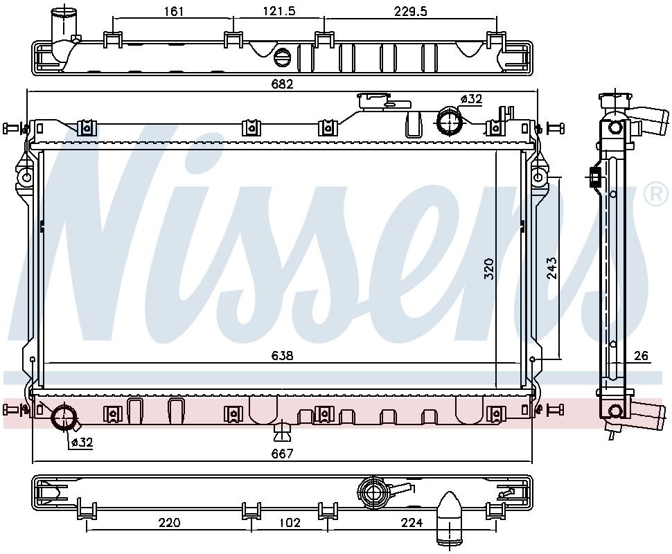 Nissens Radiator  top view frsport 68559