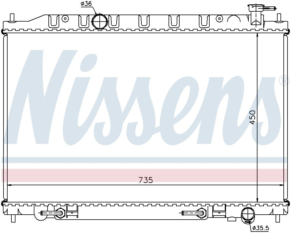 Nissens Radiator  top view frsport 68712