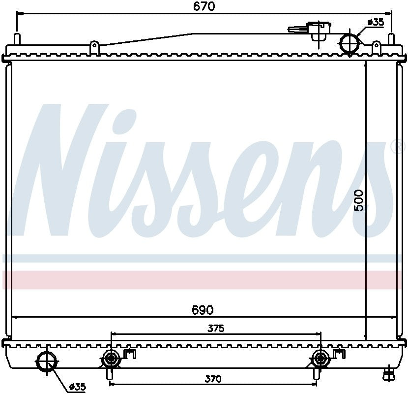 Nissens Radiator  top view frsport 68715