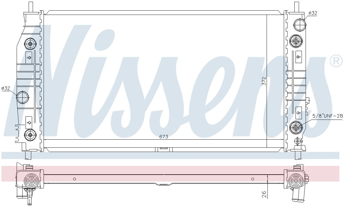 Nissens Radiator  top view frsport 69016