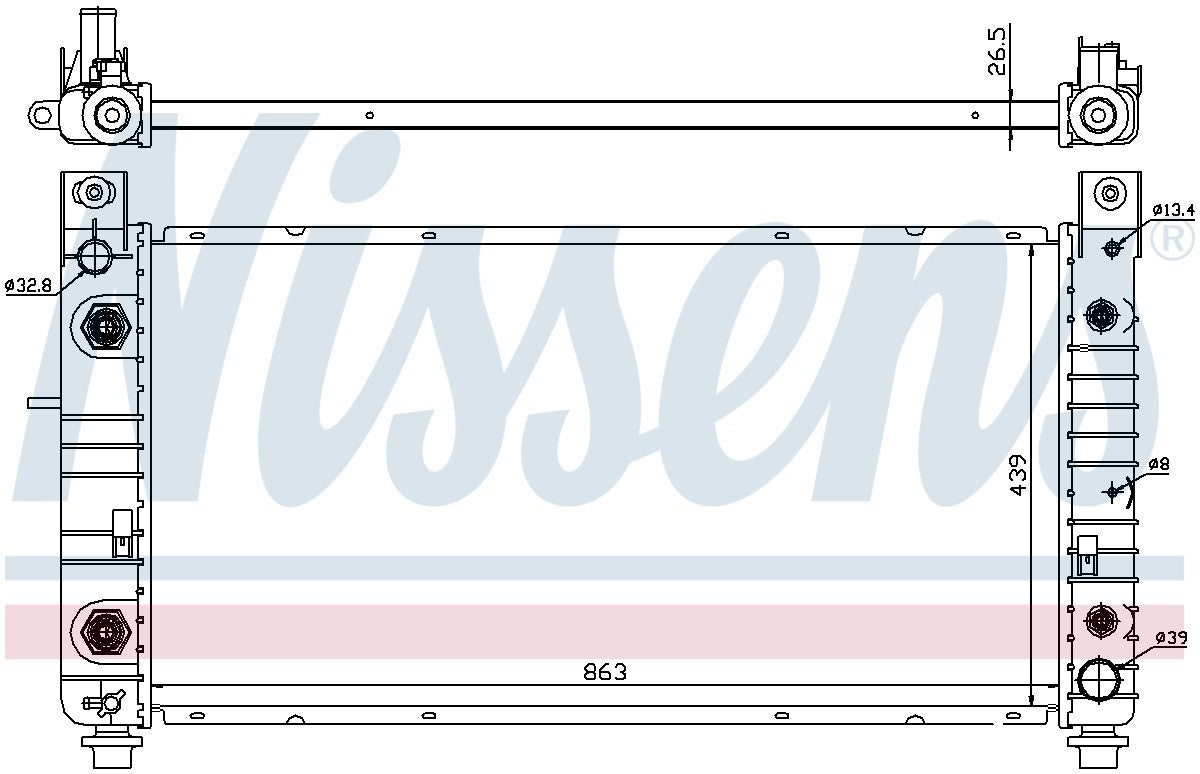 Nissens Radiator  top view frsport 69091