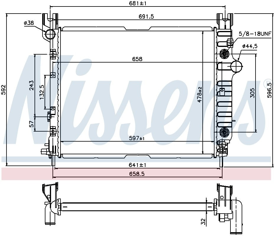 Nissens Radiator  top view frsport 69451