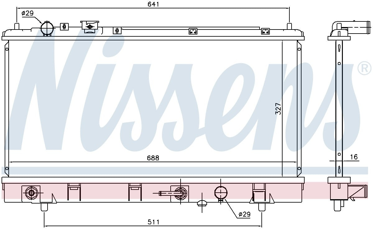 Nissens Radiator  top view frsport 69463