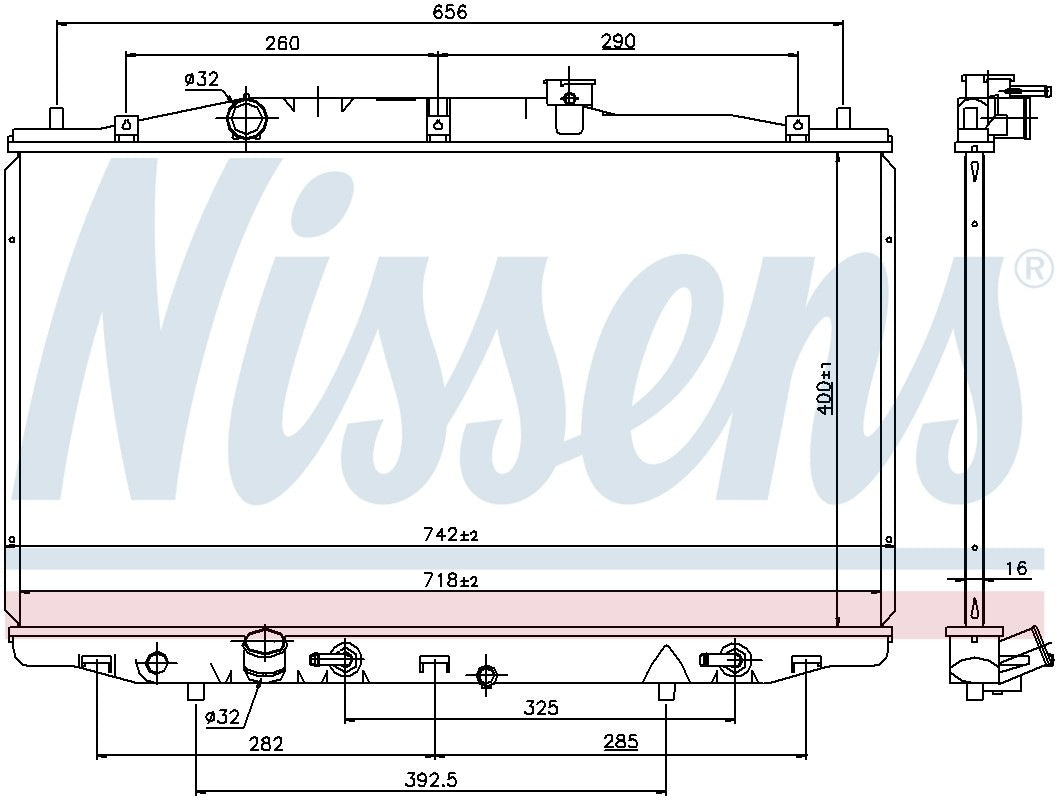 Nissens Radiator  top view frsport 69475