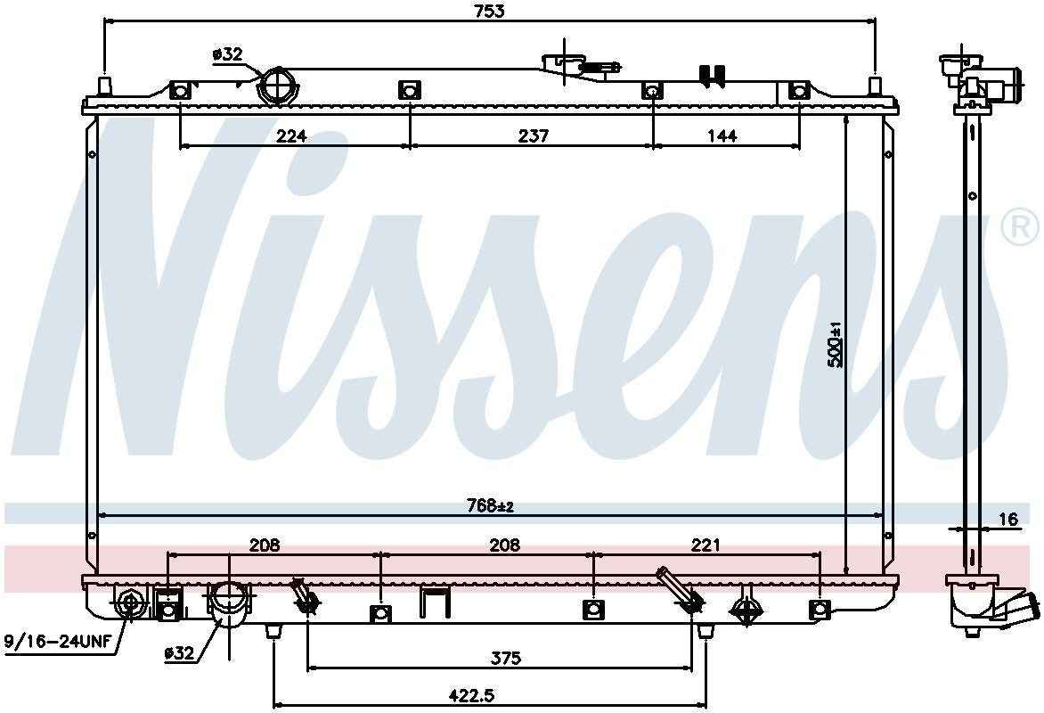 Nissens Radiator  top view frsport 69482