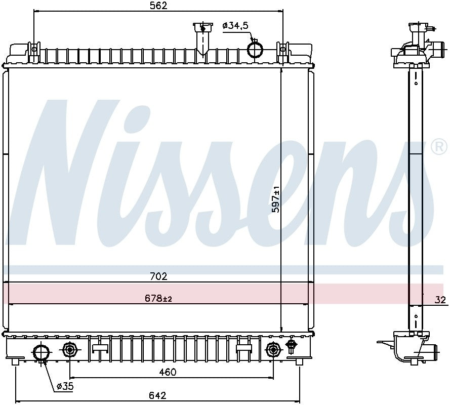 Nissens Radiator  top view frsport 69484