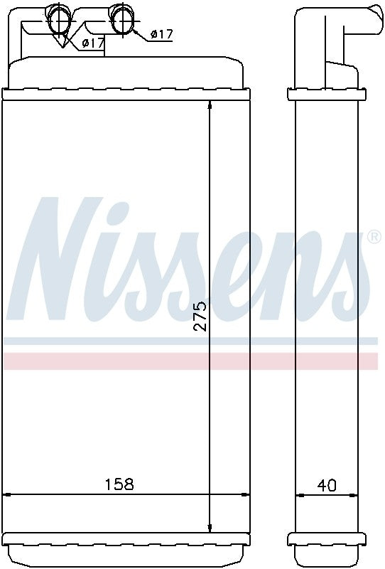 Nissens HVAC Heater Core  top view frsport 70220