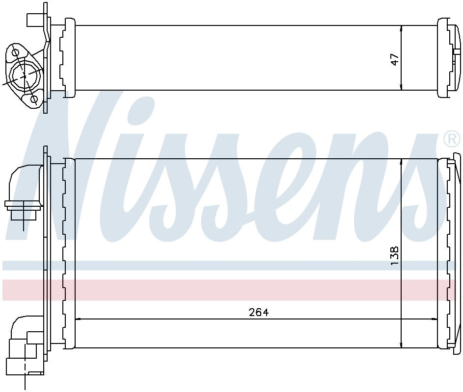 Nissens HVAC Heater Core  top view frsport 70501