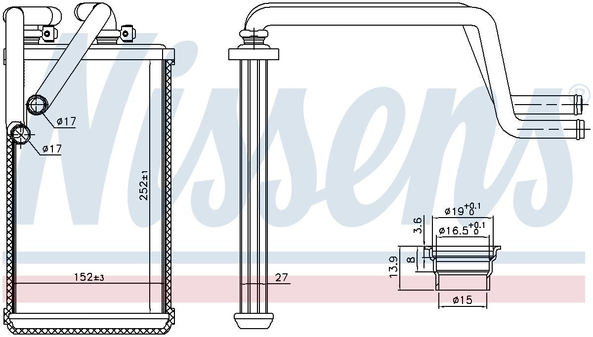 Nissens HVAC Heater Core  top view frsport 707074