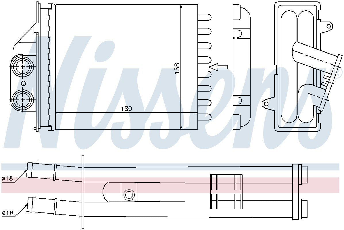 Nissens HVAC Heater Core  top view frsport 71453