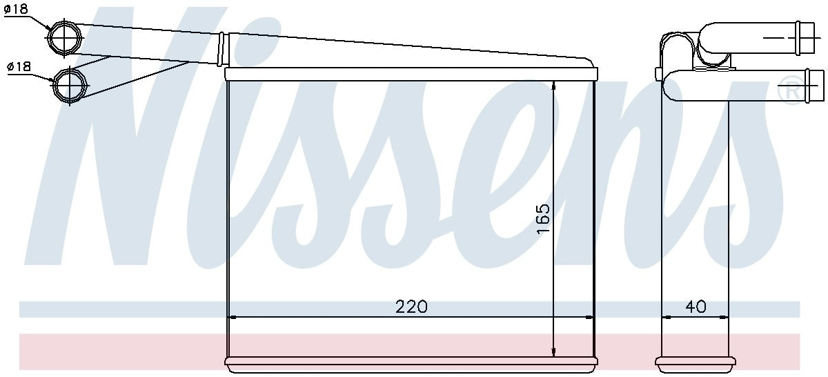 Nissens HVAC Heater Core  top view frsport 72043