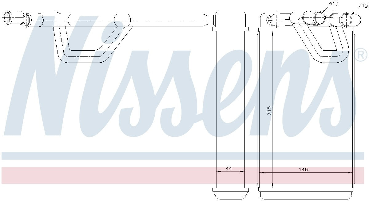 Nissens HVAC Heater Core  top view frsport 72209