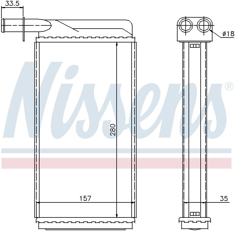 Nissens HVAC Heater Core  top view frsport 73385