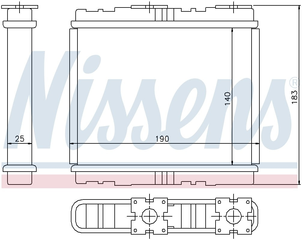 Nissens HVAC Heater Core  top view frsport 73700