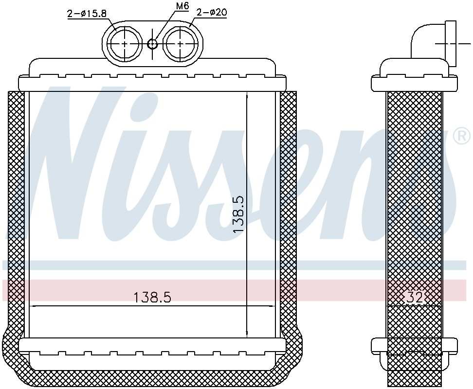 Nissens HVAC Heater Core  top view frsport 73751