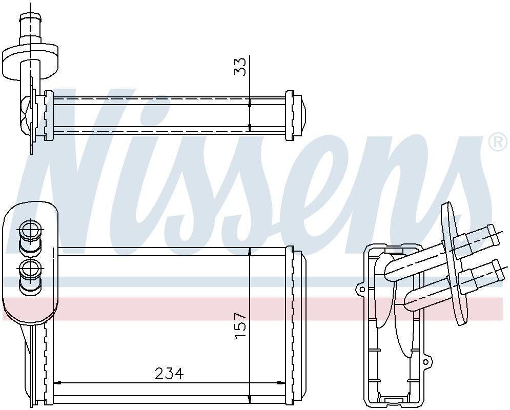 Nissens HVAC Heater Core  top view frsport 73962