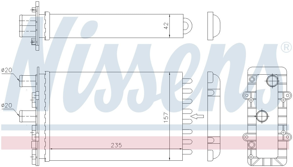 Nissens HVAC Heater Core  top view frsport 73974