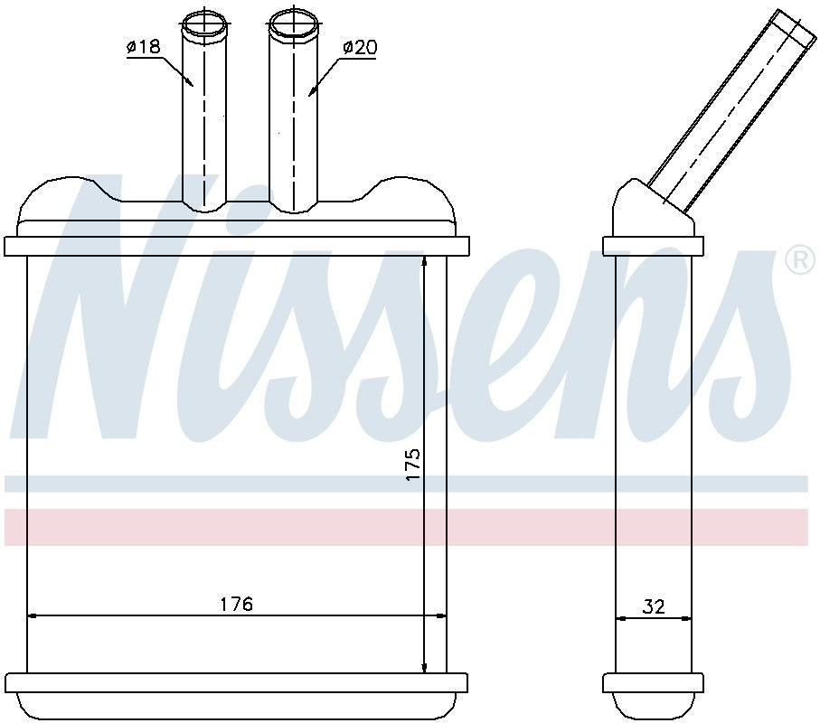 Nissens HVAC Heater Core  top view frsport 76502