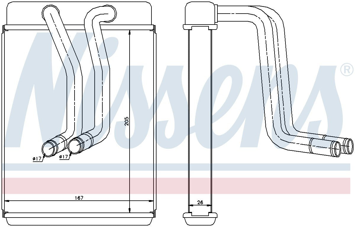 Nissens HVAC Heater Core  top view frsport 77634