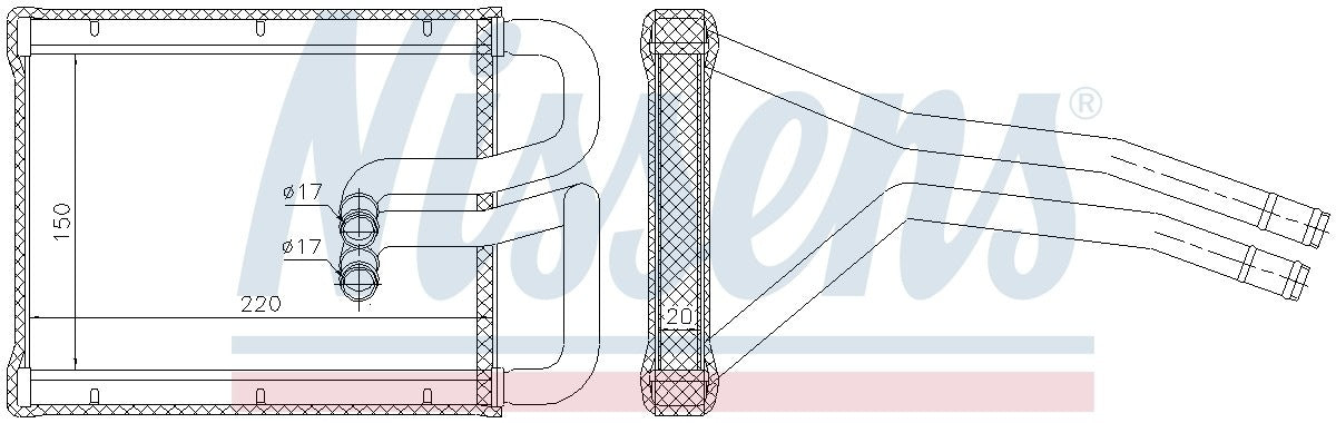 Nissens HVAC Heater Core  top view frsport 77642