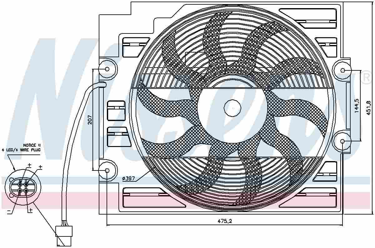 Nissens A/C Condenser Fan Assembly  top view frsport 85421