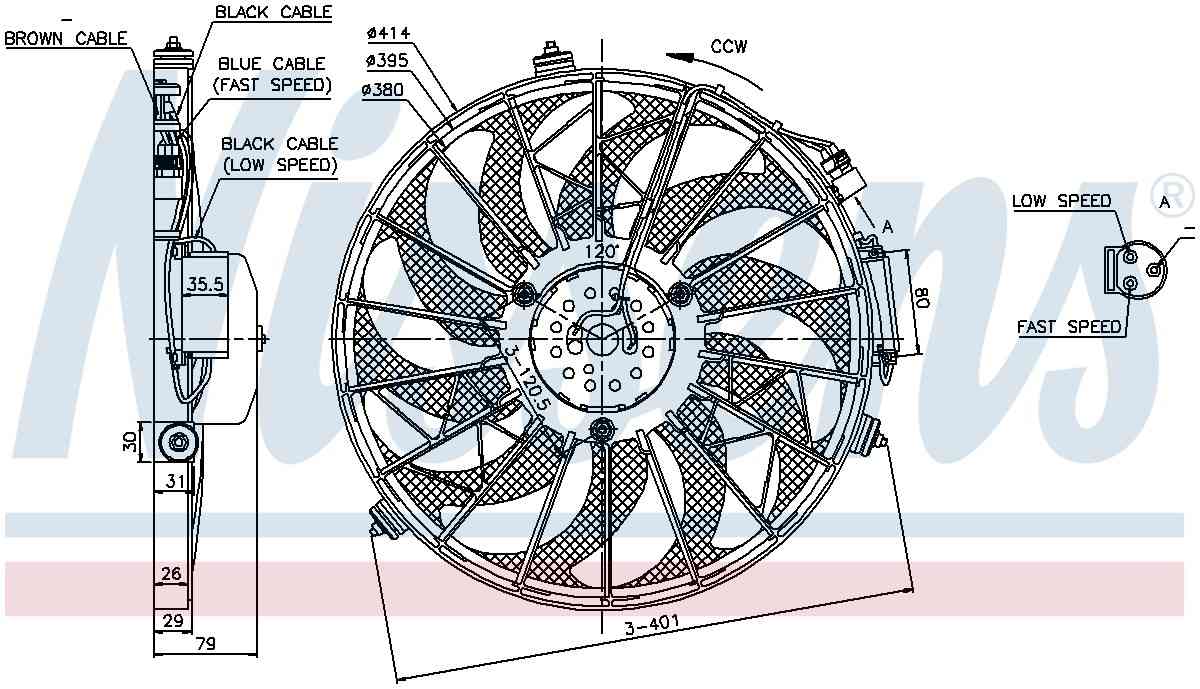 nissens a/c condenser fan  frsport 85648