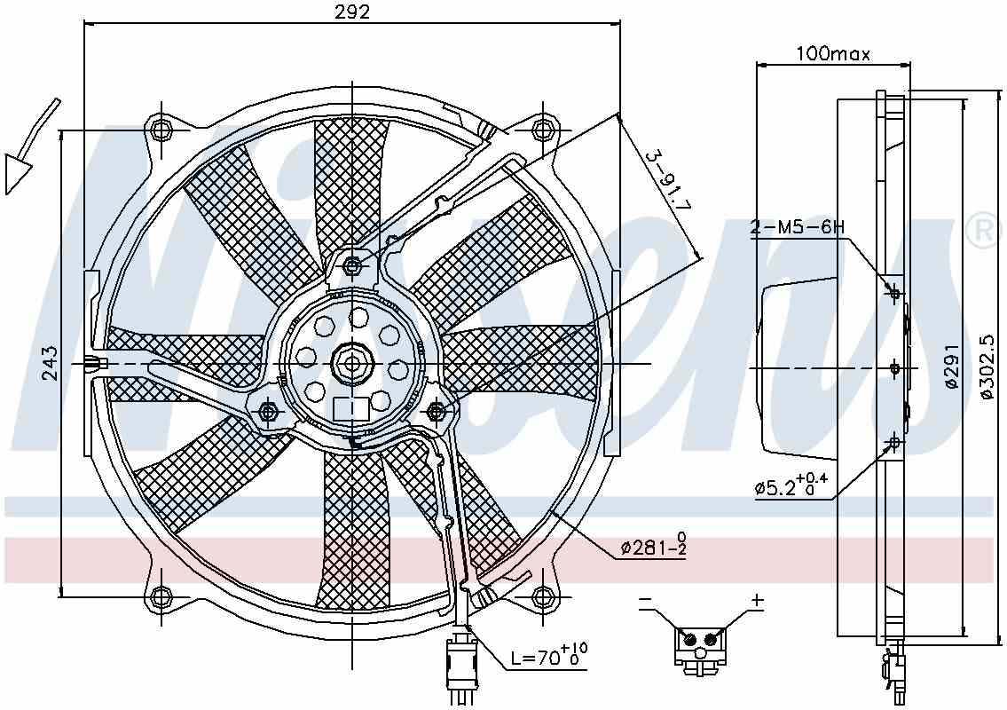 Nissens Engine Cooling Fan Assembly  top view frsport 85701