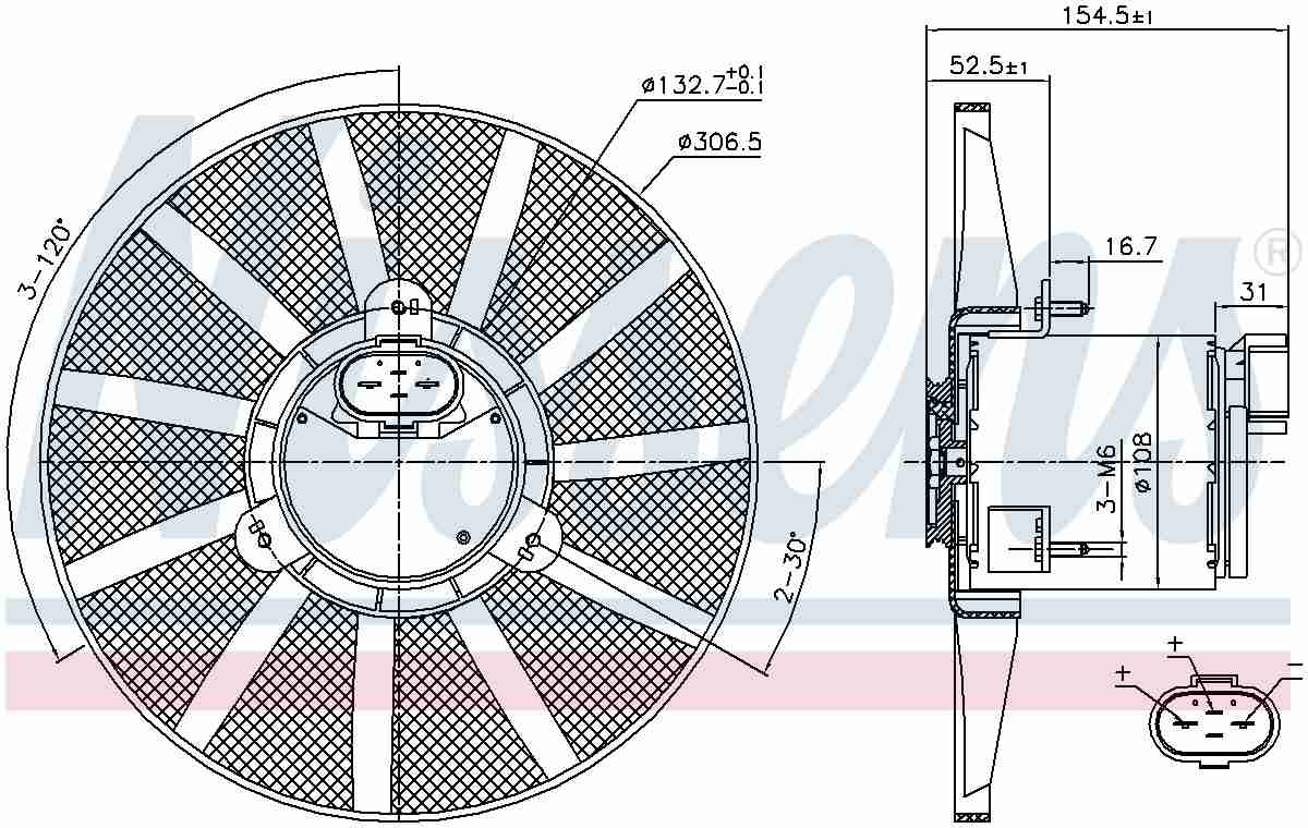 Nissens Engine Cooling Fan  top view frsport 85720