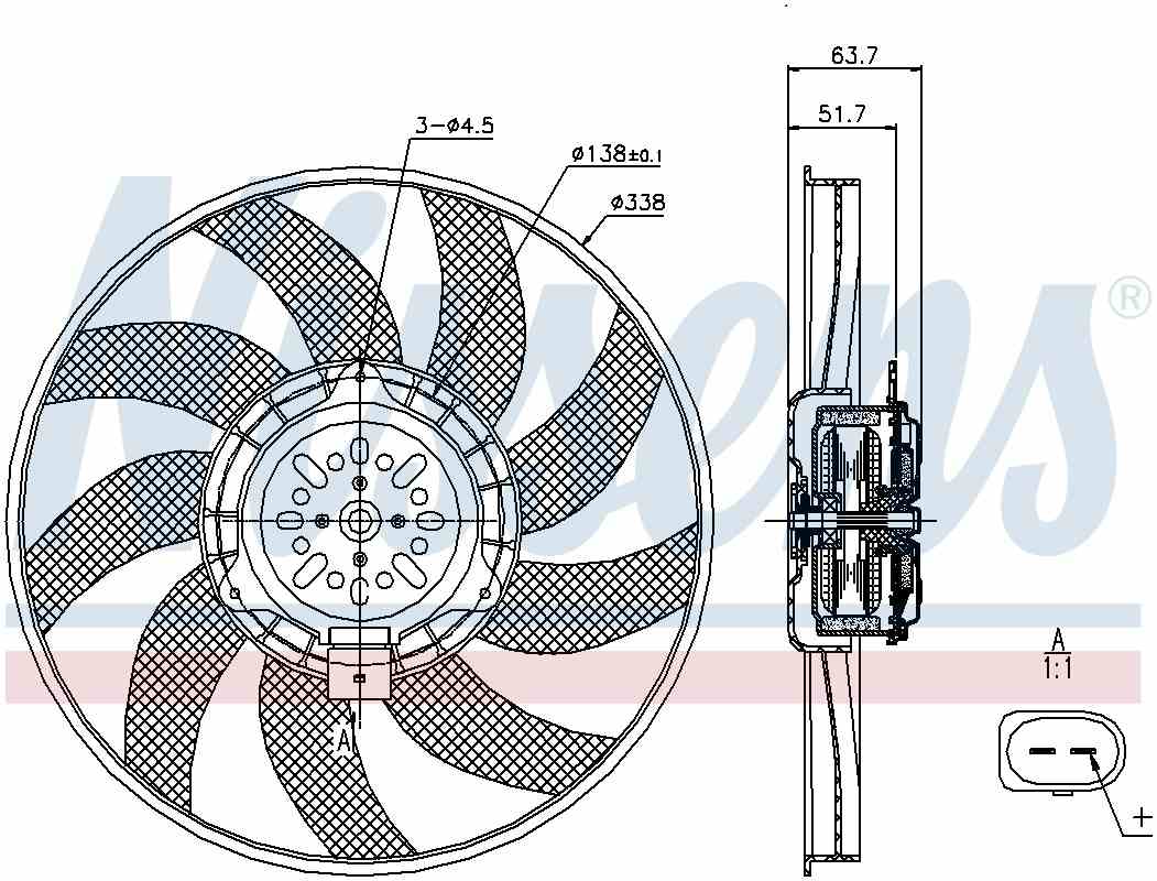 nissens a/c condenser fan assembly  frsport 85727