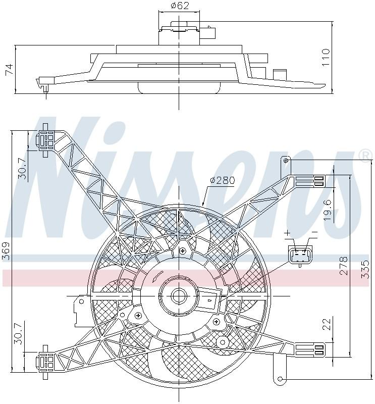 Nissens Engine Cooling Fan Assembly  top view frsport 85751