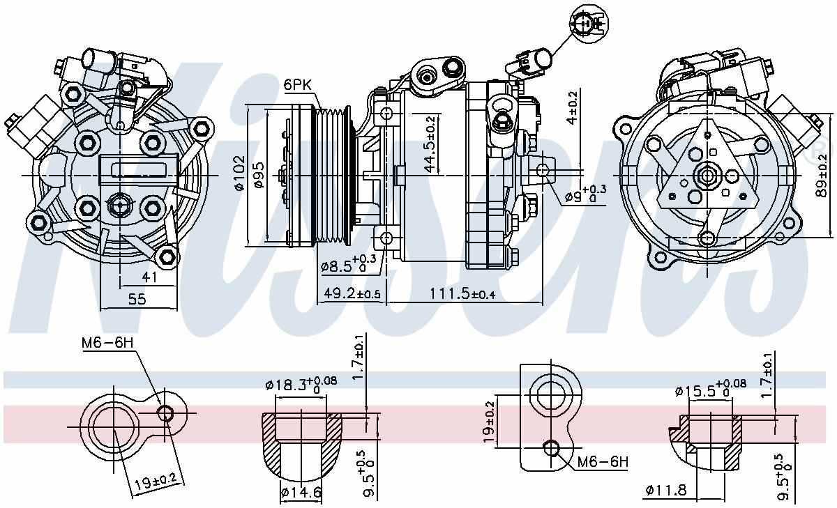 Nissens A/C Compressor  top view frsport 890666