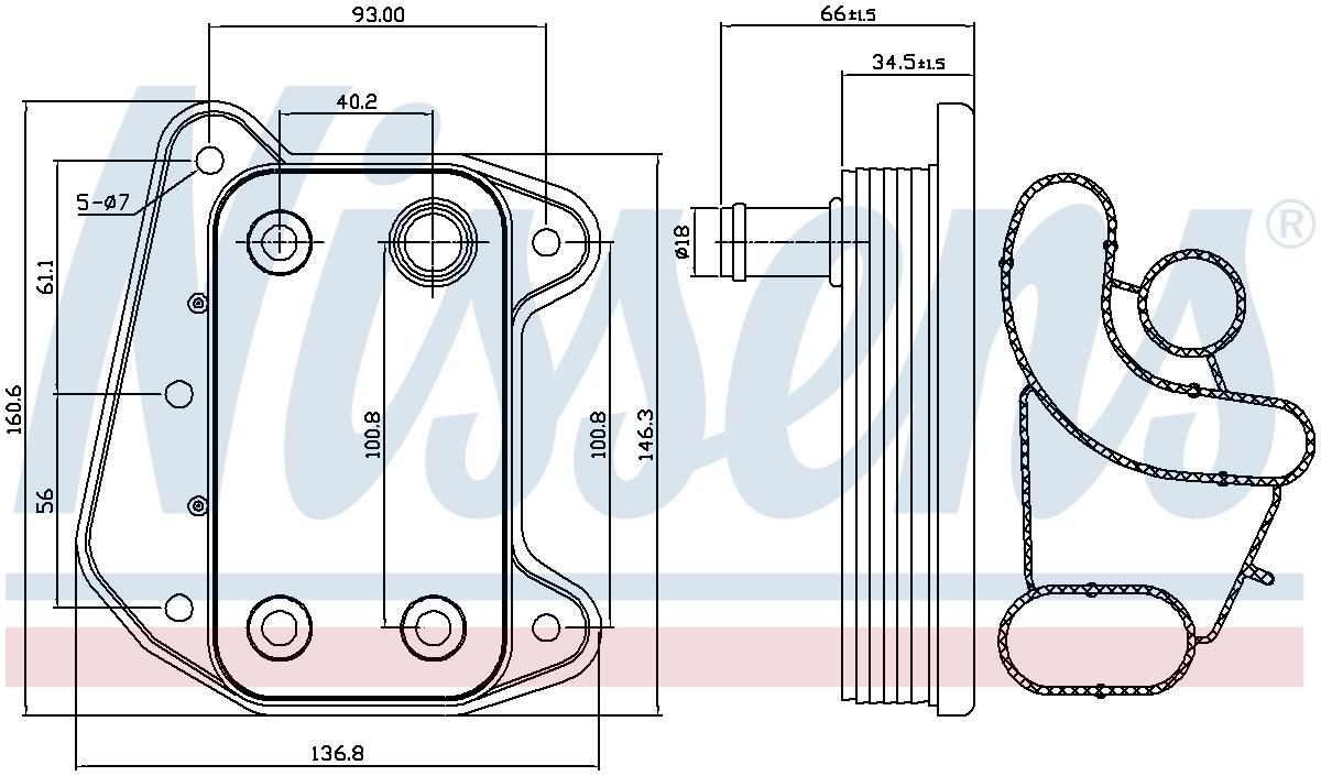 Nissens Engine Oil Cooler  top view frsport 90622