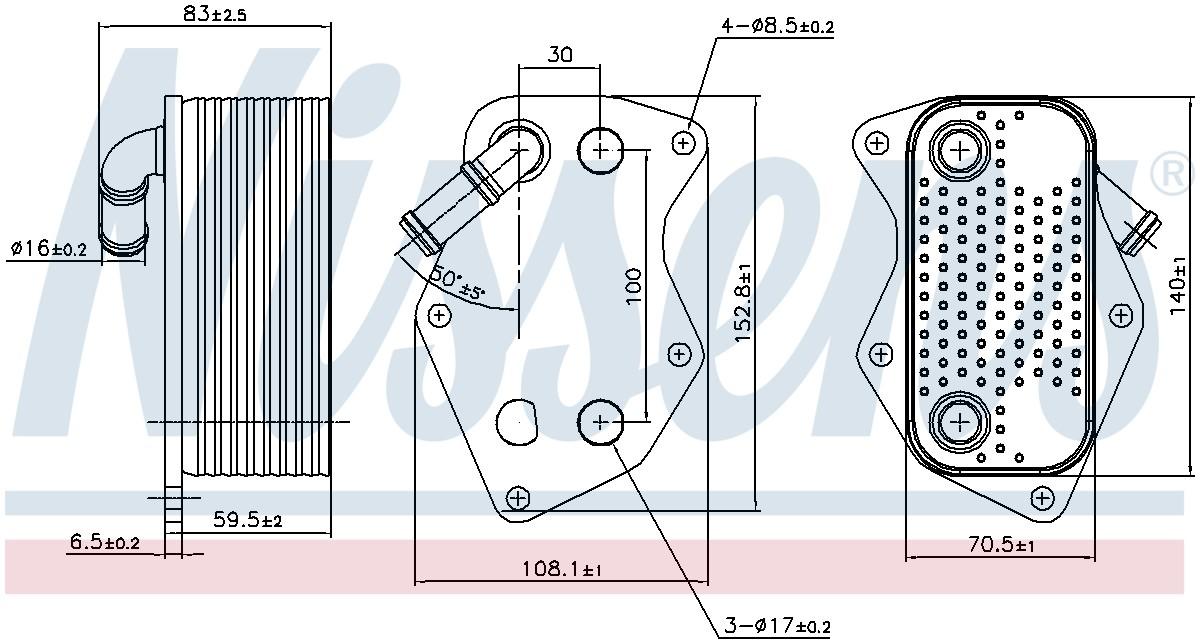 Nissens Engine Oil Cooler  top view frsport 90809